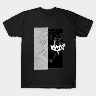 Line Art Punk Design T-Shirt